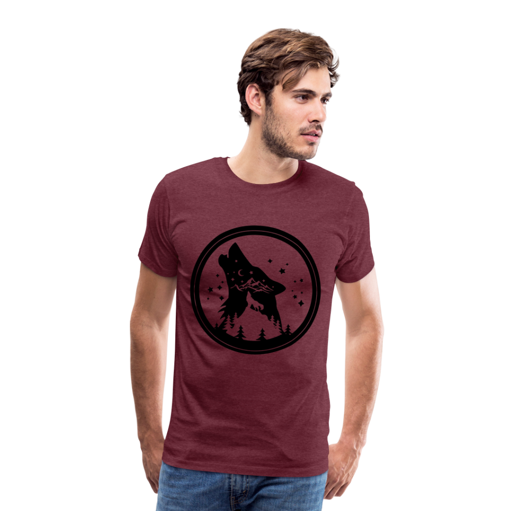 Männer Premium T-Shirt - Bordeauxrot meliert