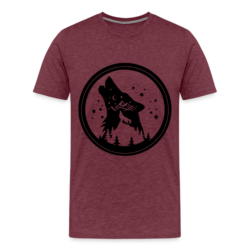 Männer Premium T-Shirt - Bordeauxrot meliert