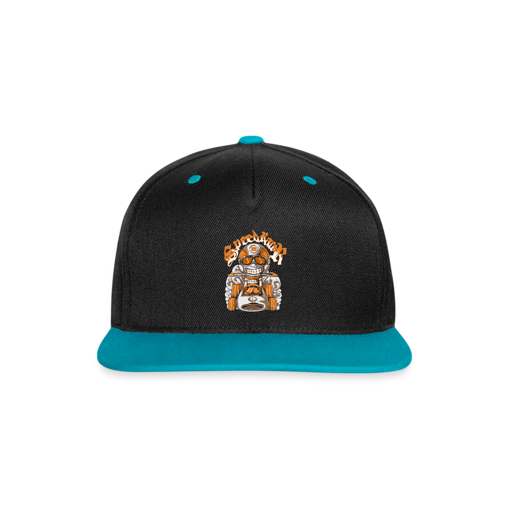 Kontrast Snapback Cap - Schwarz/Türkis