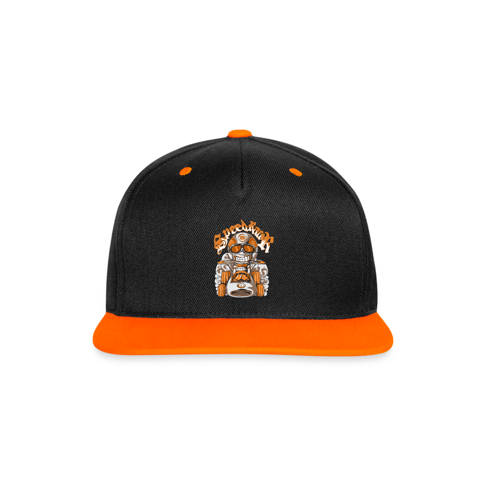 Kontrast Snapback Cap - Schwarz/Neonorange
