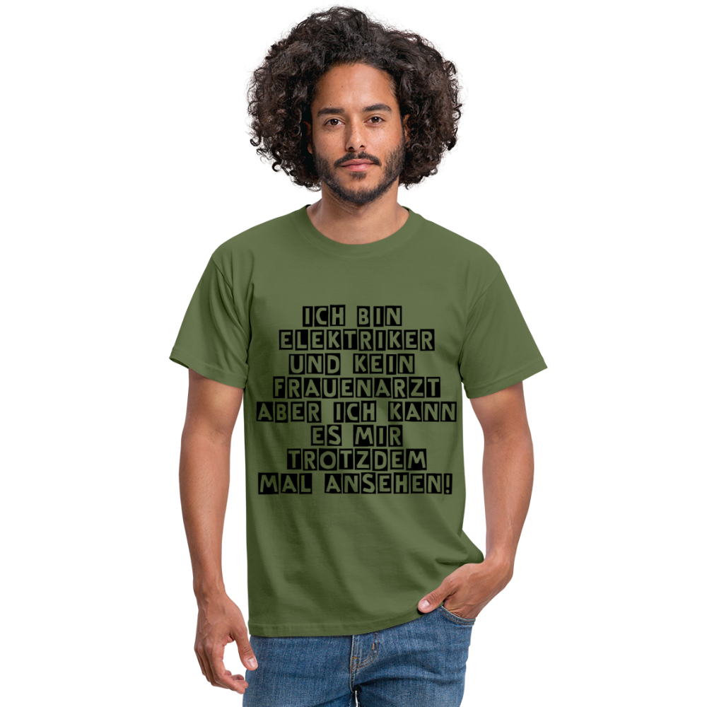 T-Shirt Elektriker - Militärgrün