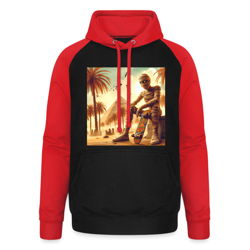 Unisex Scaterhoodie - Schwarz/Rot