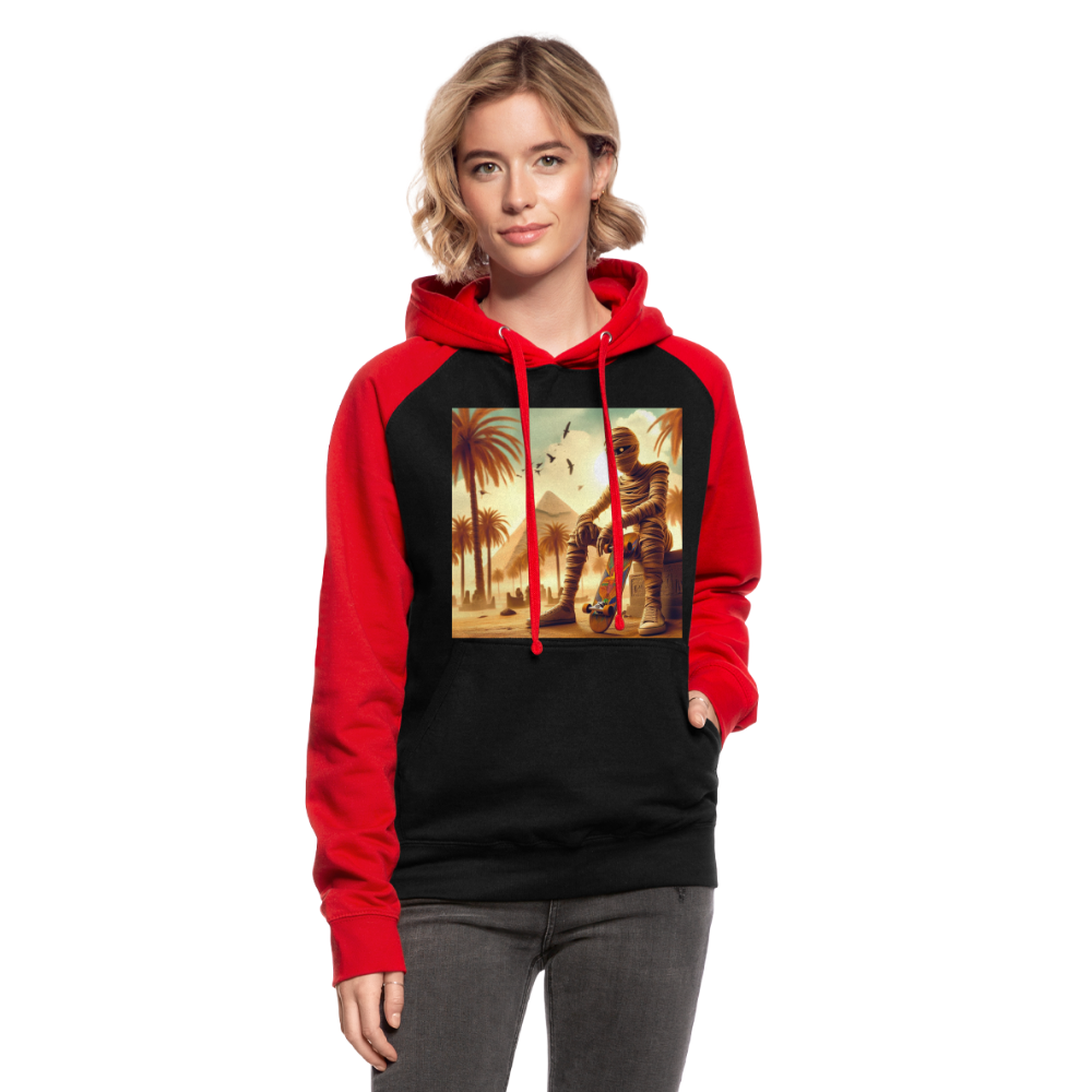 Unisex Scaterhoodie - Schwarz/Rot