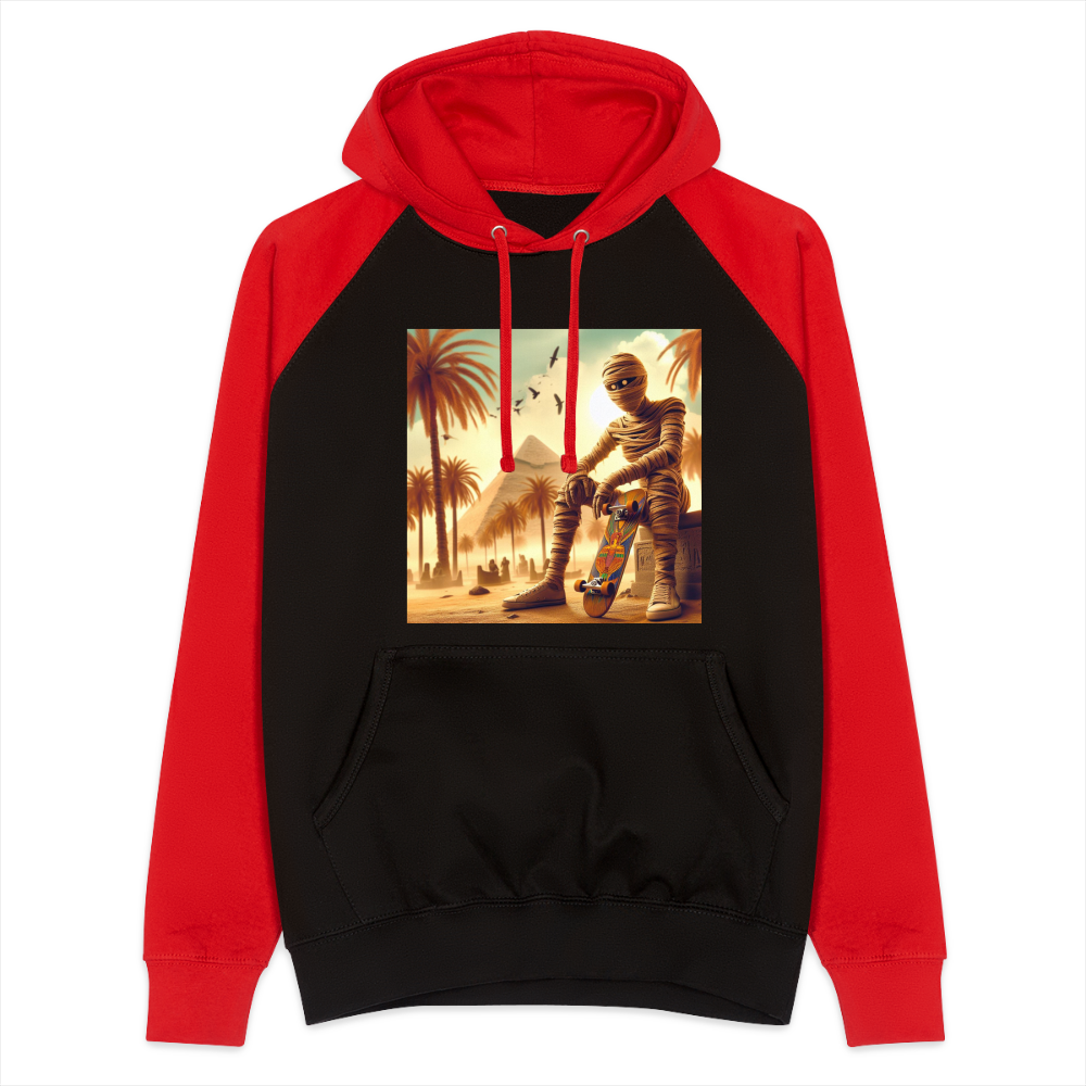 Unisex Scaterhoodie - Schwarz/Rot