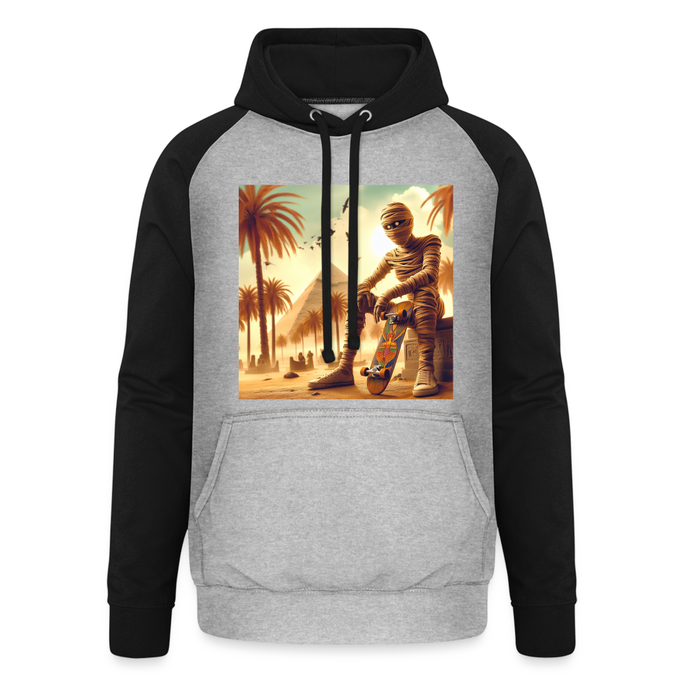 Unisex Scaterhoodie - Grau meliert/Schwarz