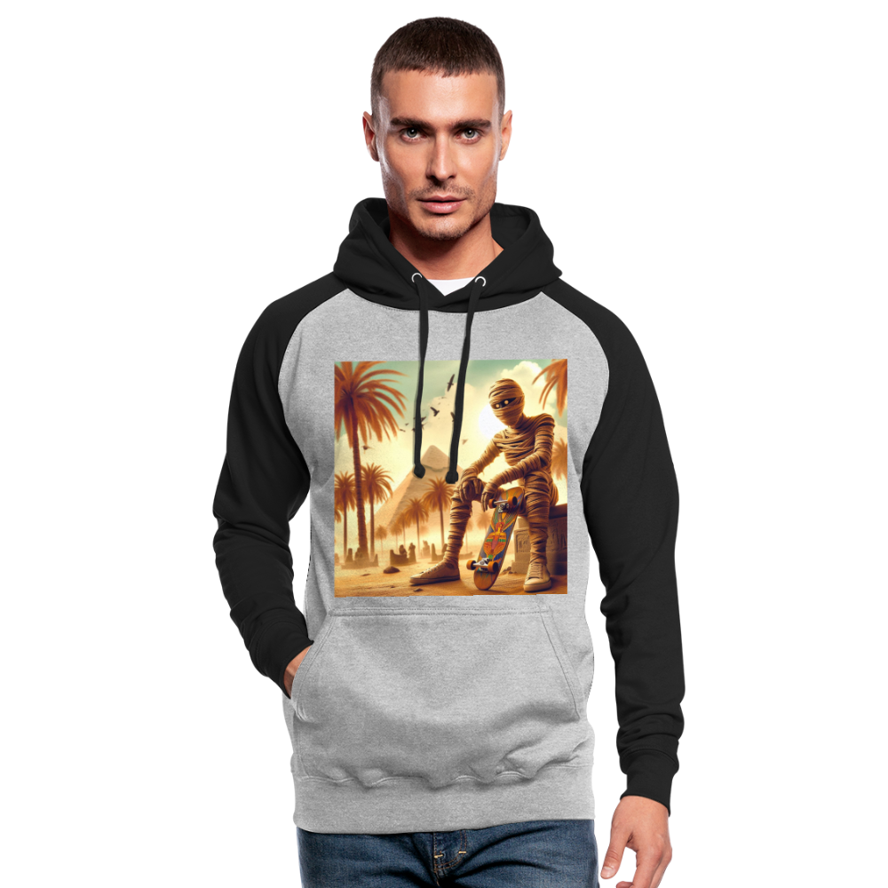 Unisex Scaterhoodie - Grau meliert/Schwarz