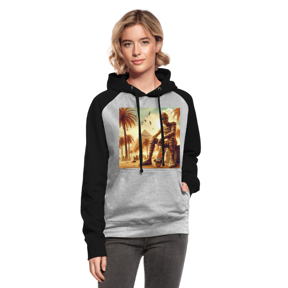 Unisex Scaterhoodie - Grau meliert/Schwarz