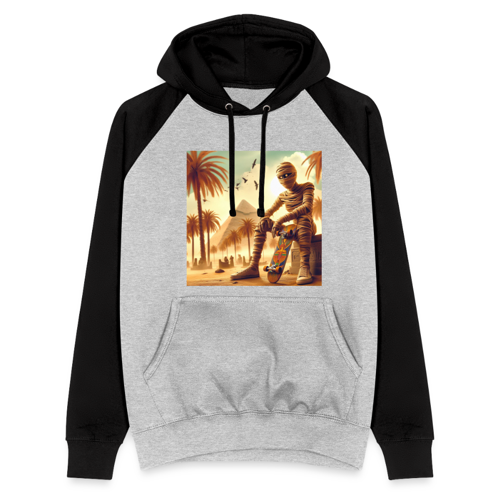Unisex Scaterhoodie - Grau meliert/Schwarz