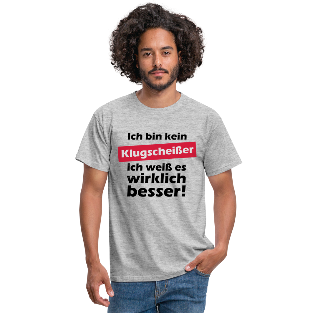 Klugscheißer T-Shirt - Grau meliert
