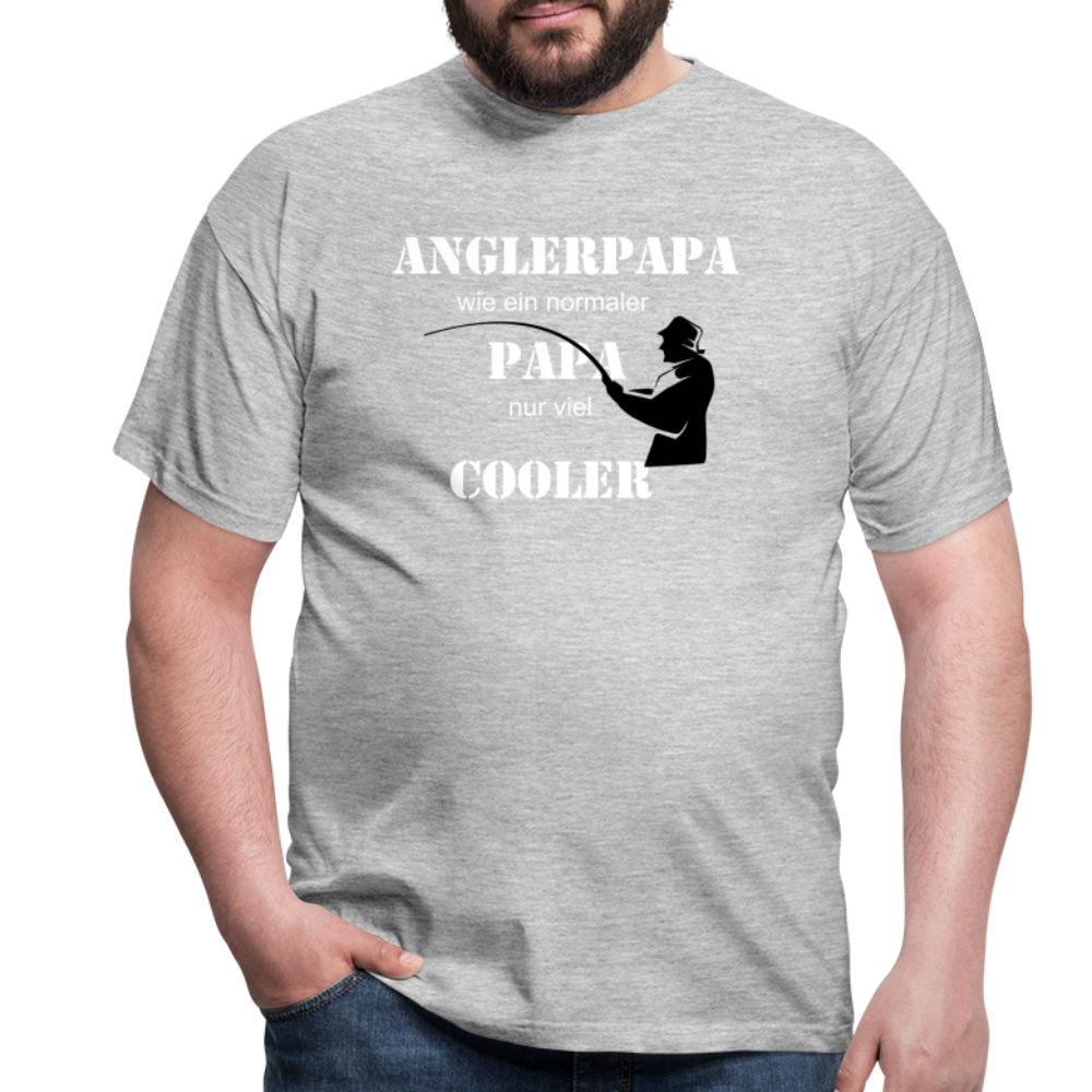 Anglerpapa T-Shirt - Grau meliert