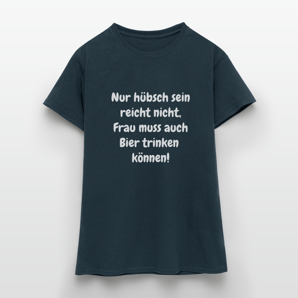 T-Shirt Frau muss Bier trinken können - Navy