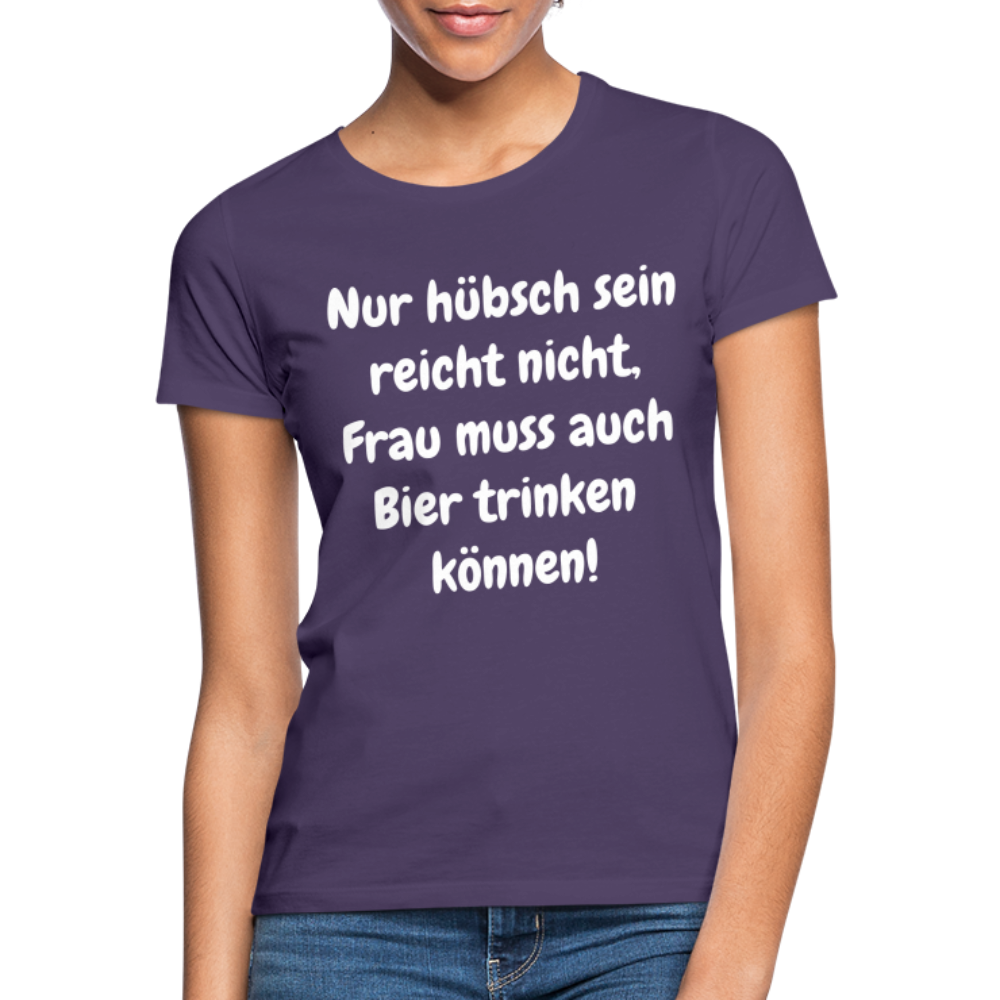 T-Shirt Frau muss Bier trinken können - Dunkellila