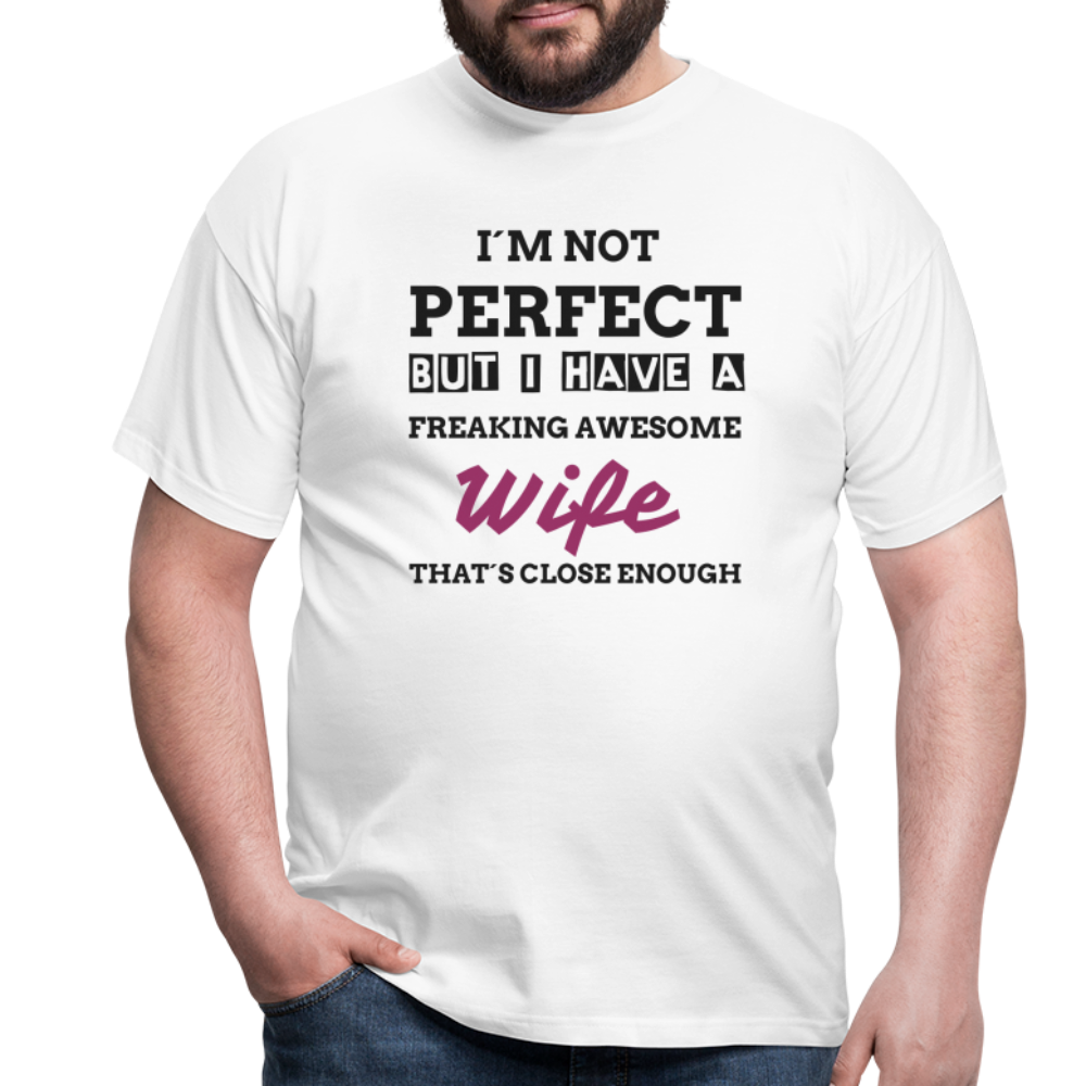 Männer T-Shirt not Perfect mit Klitzerdruck - Weiß
