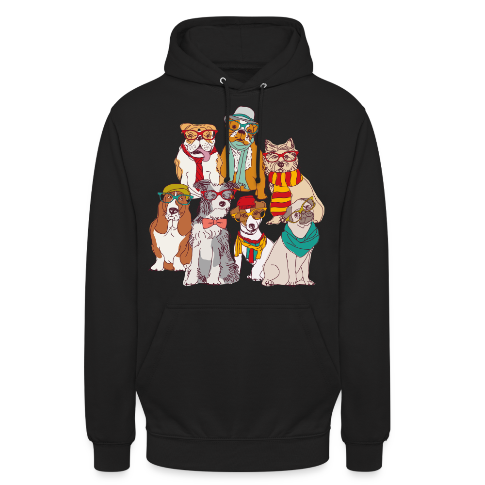 Unisex Hoodie Hunde - Schwarz