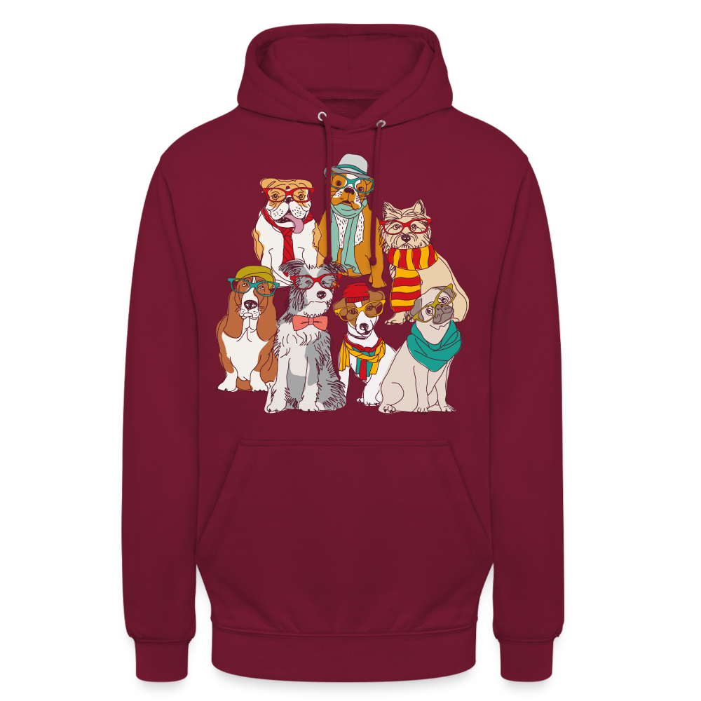 Unisex Hoodie Hunde - Bordeaux