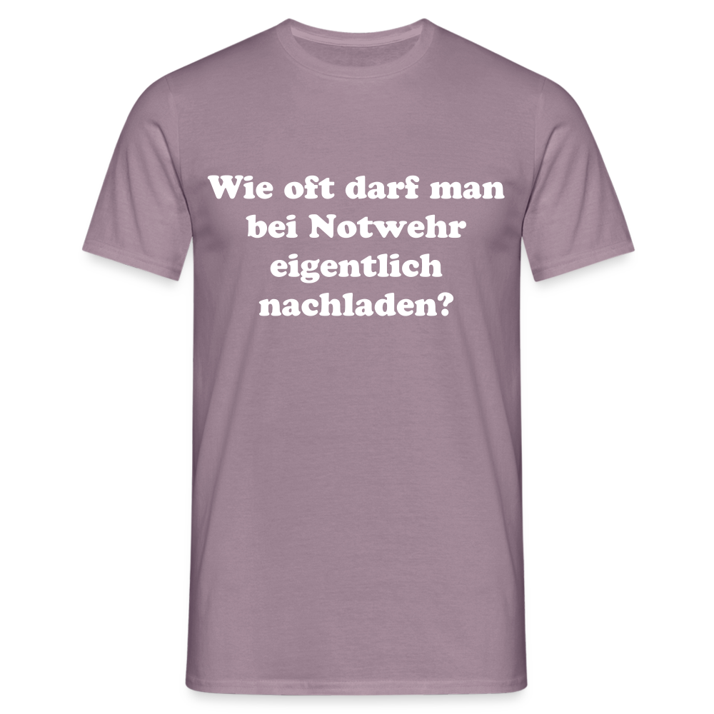 T-Shirt Notwehr - Lilagrau 