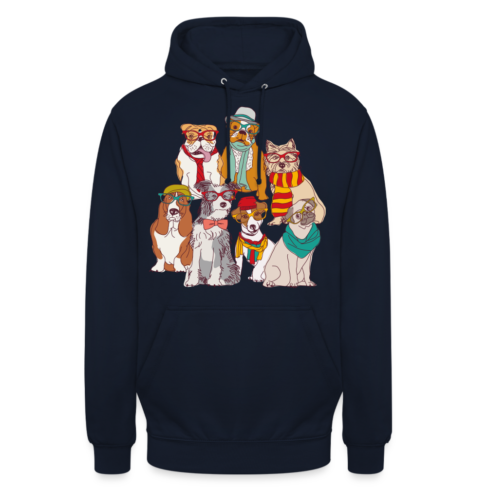 Unisex Hoodie Hunde - Navy