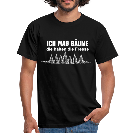 Ich mag Bäume T-Shirt - Schwarz