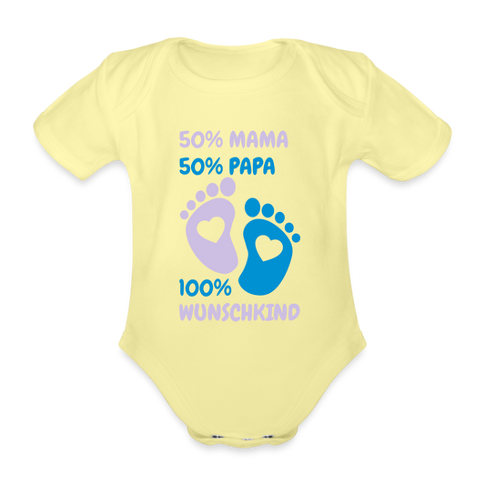 Baby Bio-Kurzarm-Body - Hellgelb