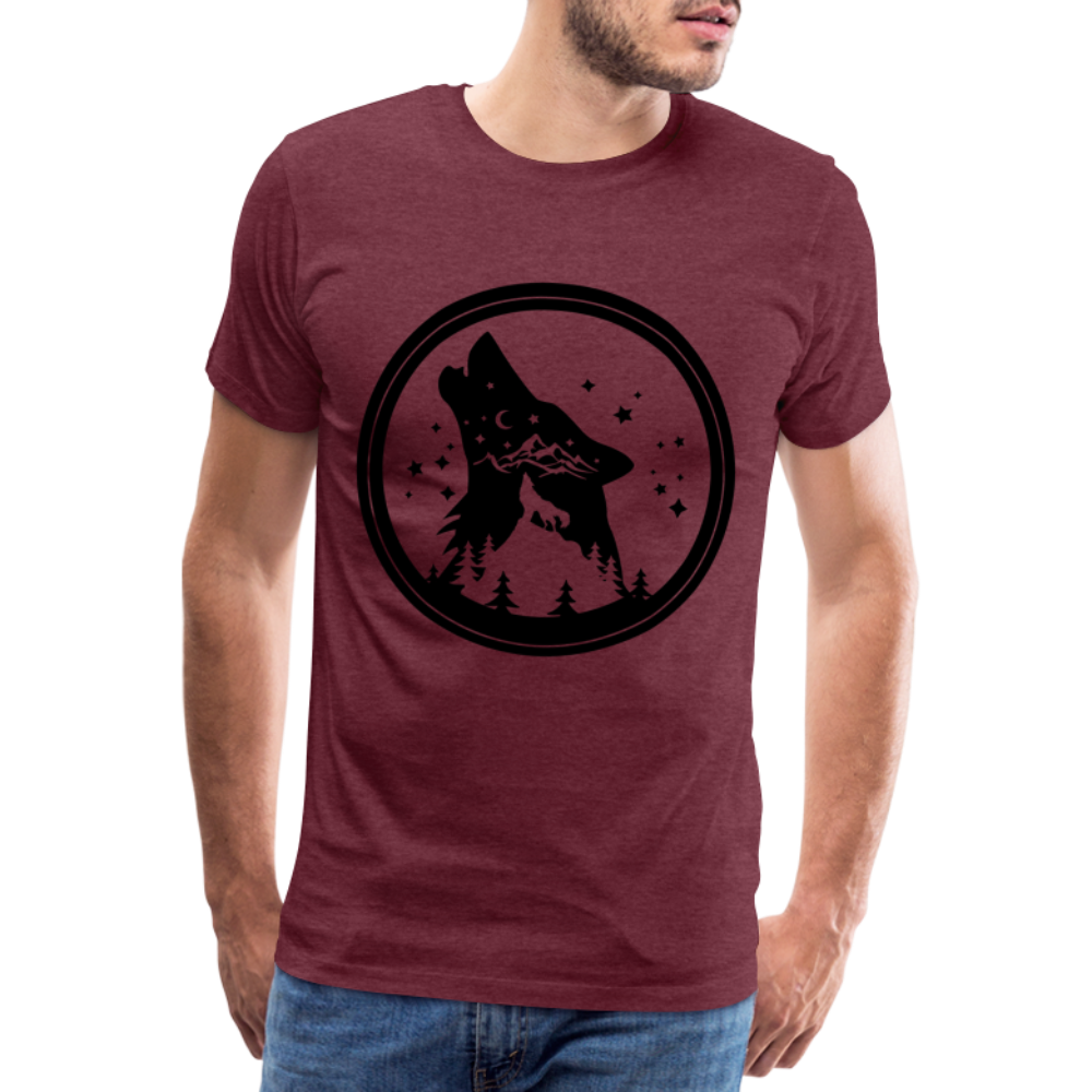 Männer Premium T-Shirt - Bordeauxrot meliert