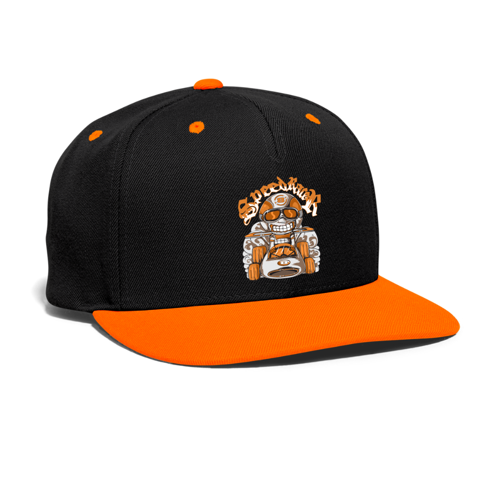 Kontrast Snapback Cap - Schwarz/Neonorange