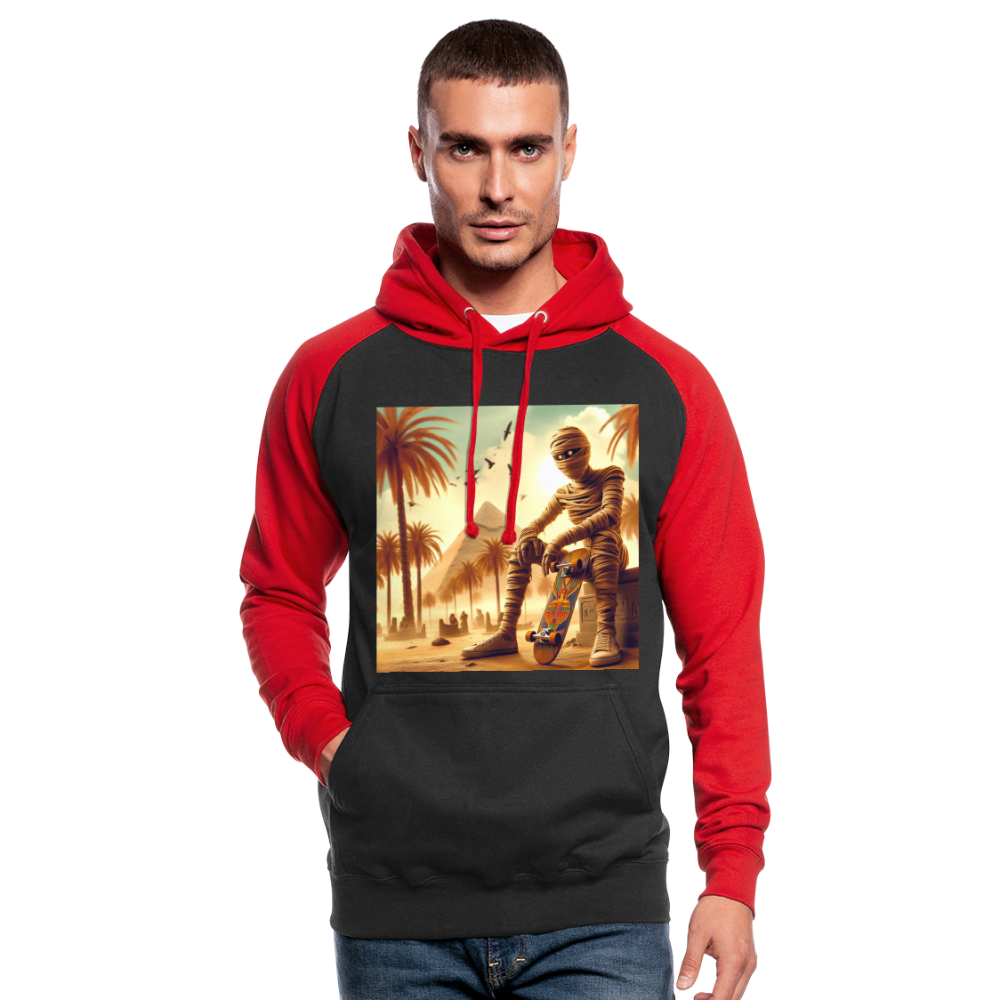 Unisex Scaterhoodie - Schwarz/Rot