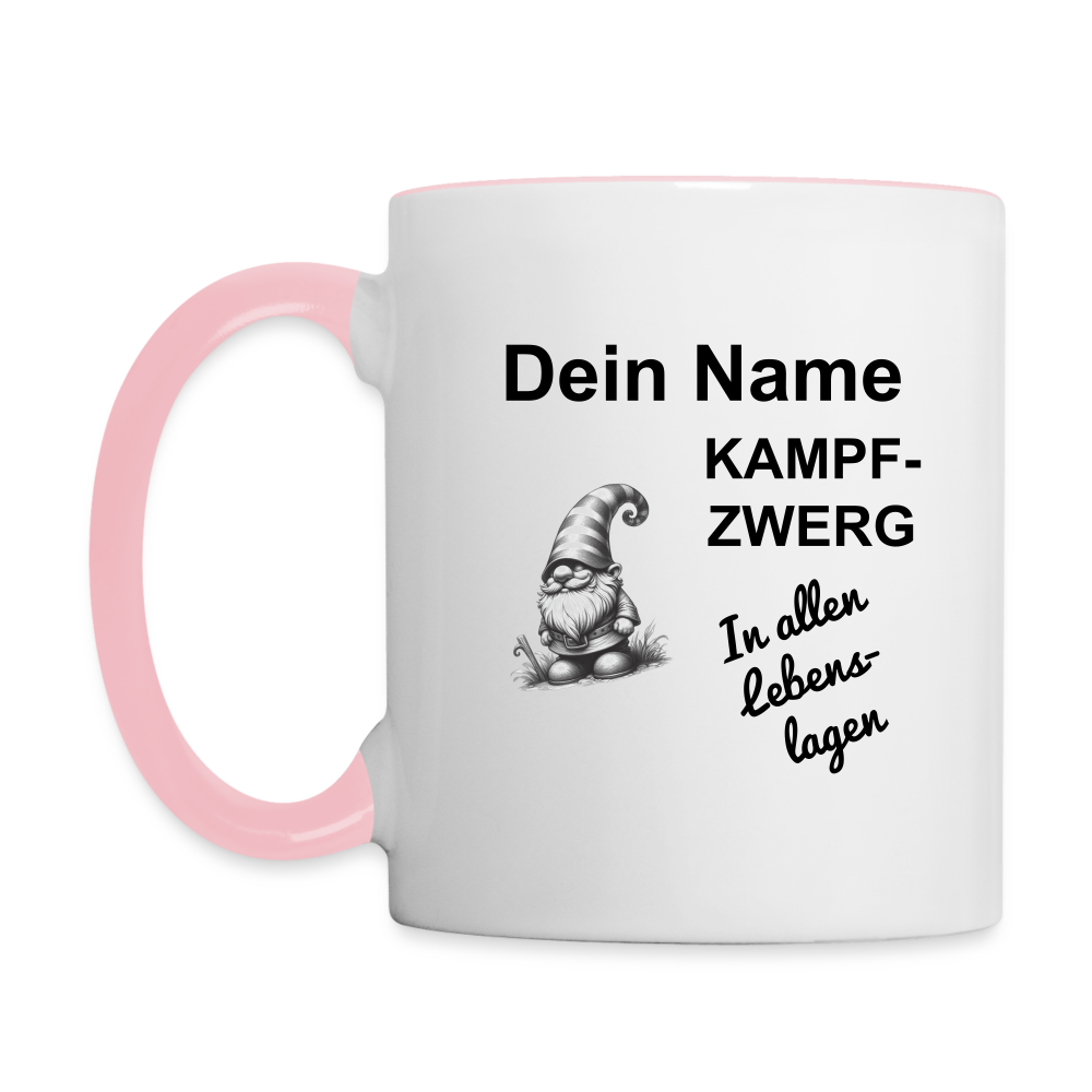 Tasse Kampfzwerg - Weiß/Pink