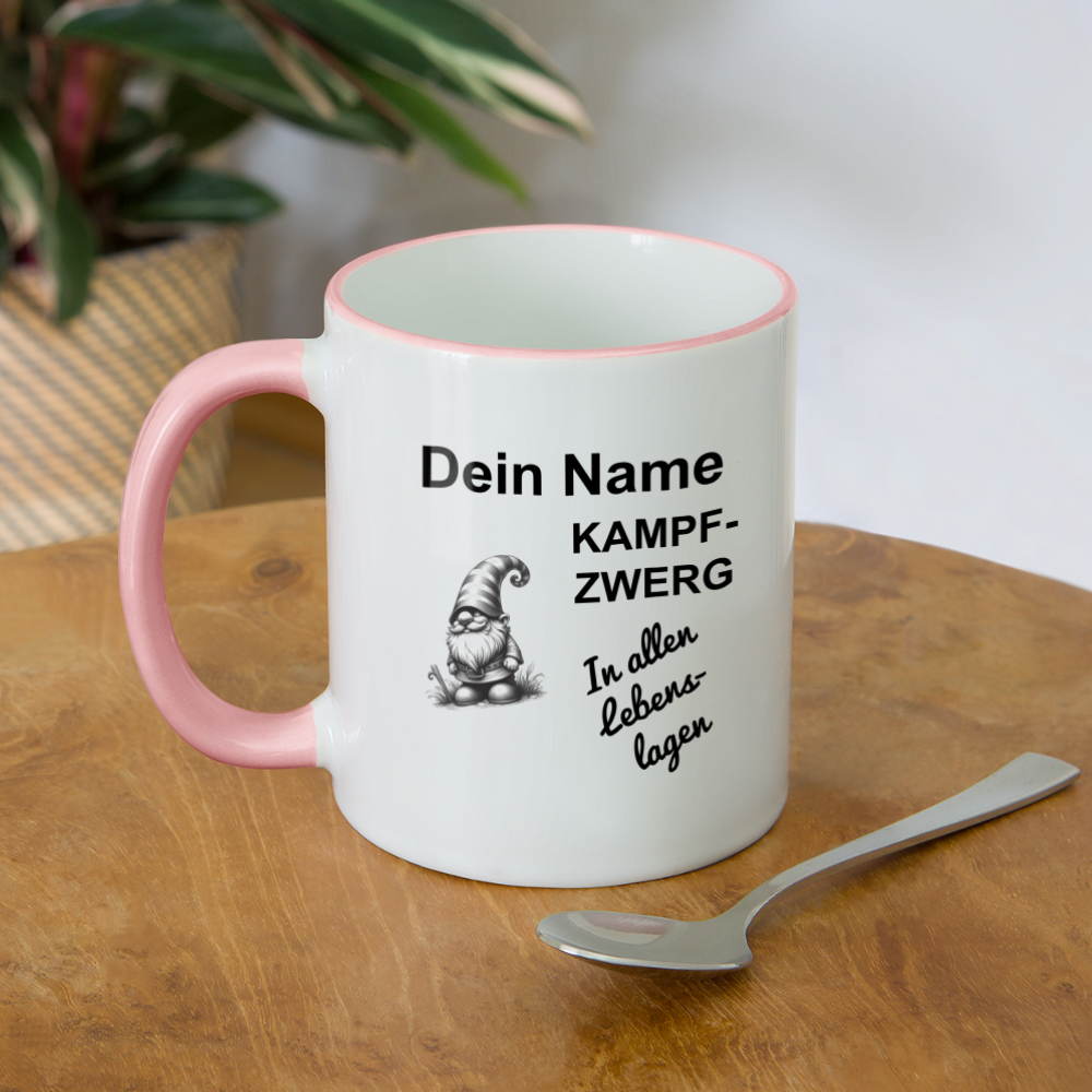 Tasse Kampfzwerg - Weiß/Pink