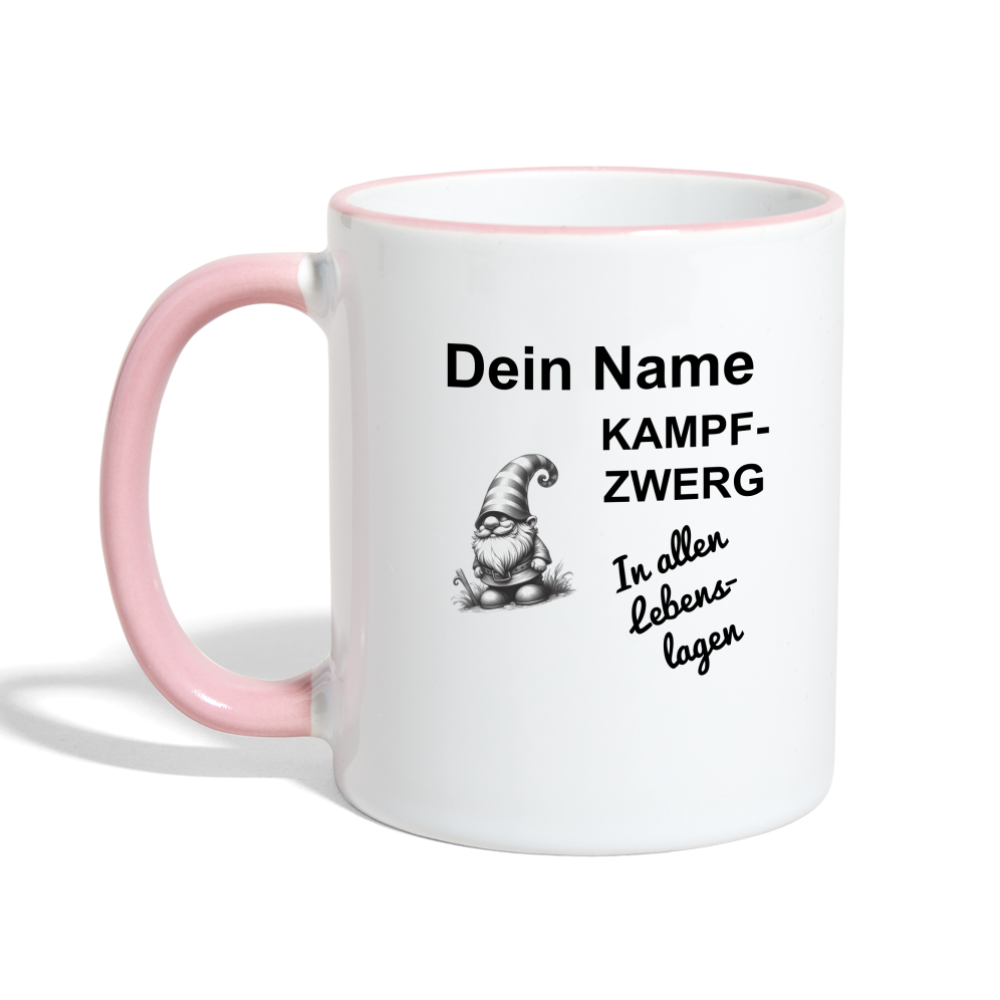 Tasse Kampfzwerg - Weiß/Pink