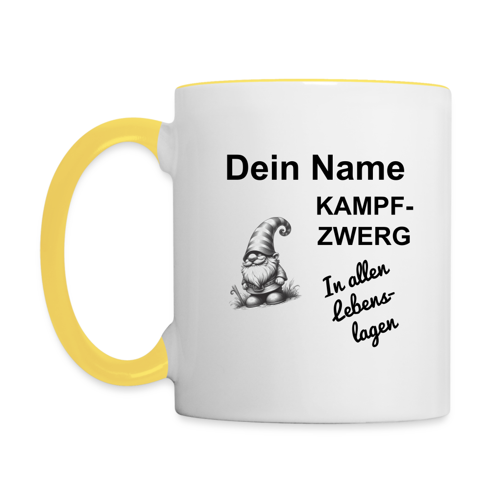 Tasse Kampfzwerg - Weiß/Gelb