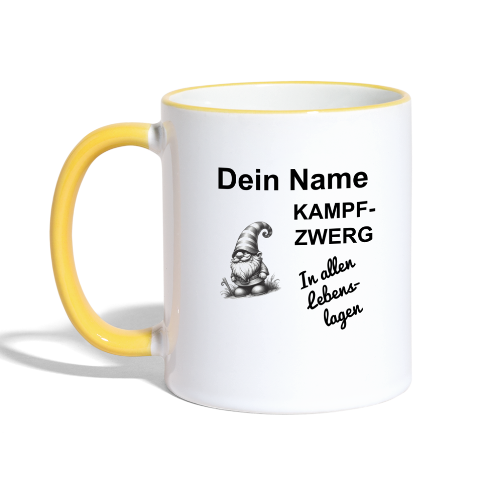 Tasse Kampfzwerg - Weiß/Gelb