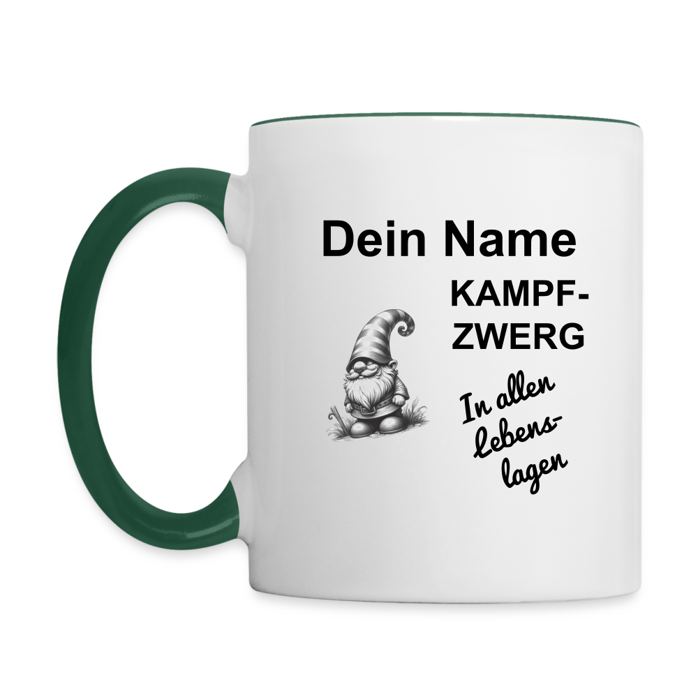 Tasse Kampfzwerg - Weiß/Dunkelgrün