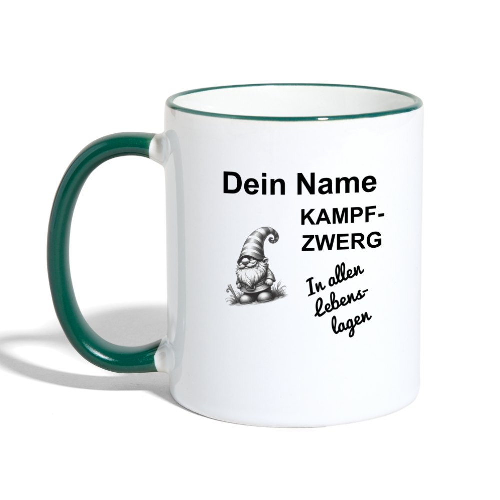 Tasse Kampfzwerg - Weiß/Dunkelgrün