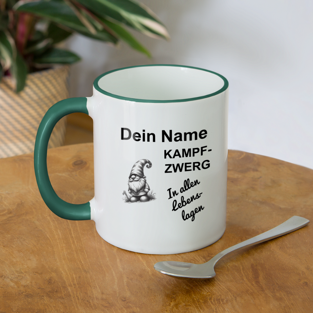 Tasse Kampfzwerg - Weiß/Dunkelgrün