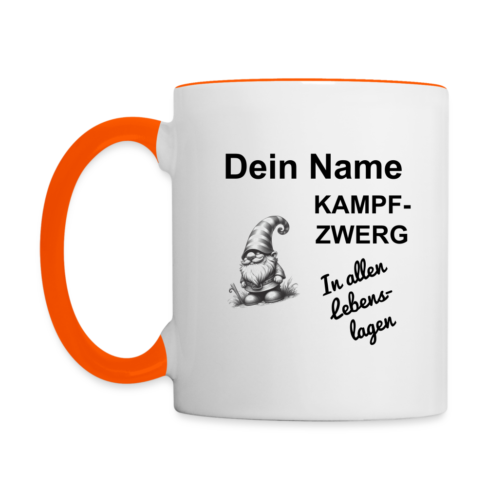 Tasse Kampfzwerg - Weiß/Orange