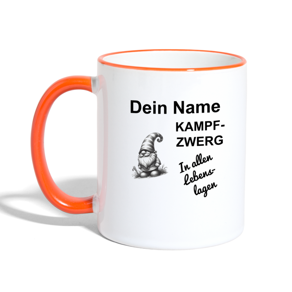 Tasse Kampfzwerg - Weiß/Orange