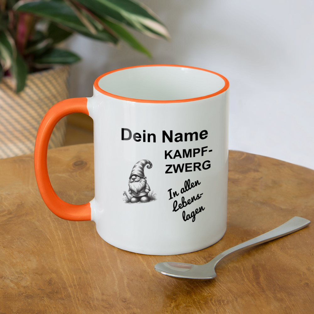 Tasse Kampfzwerg - Weiß/Orange