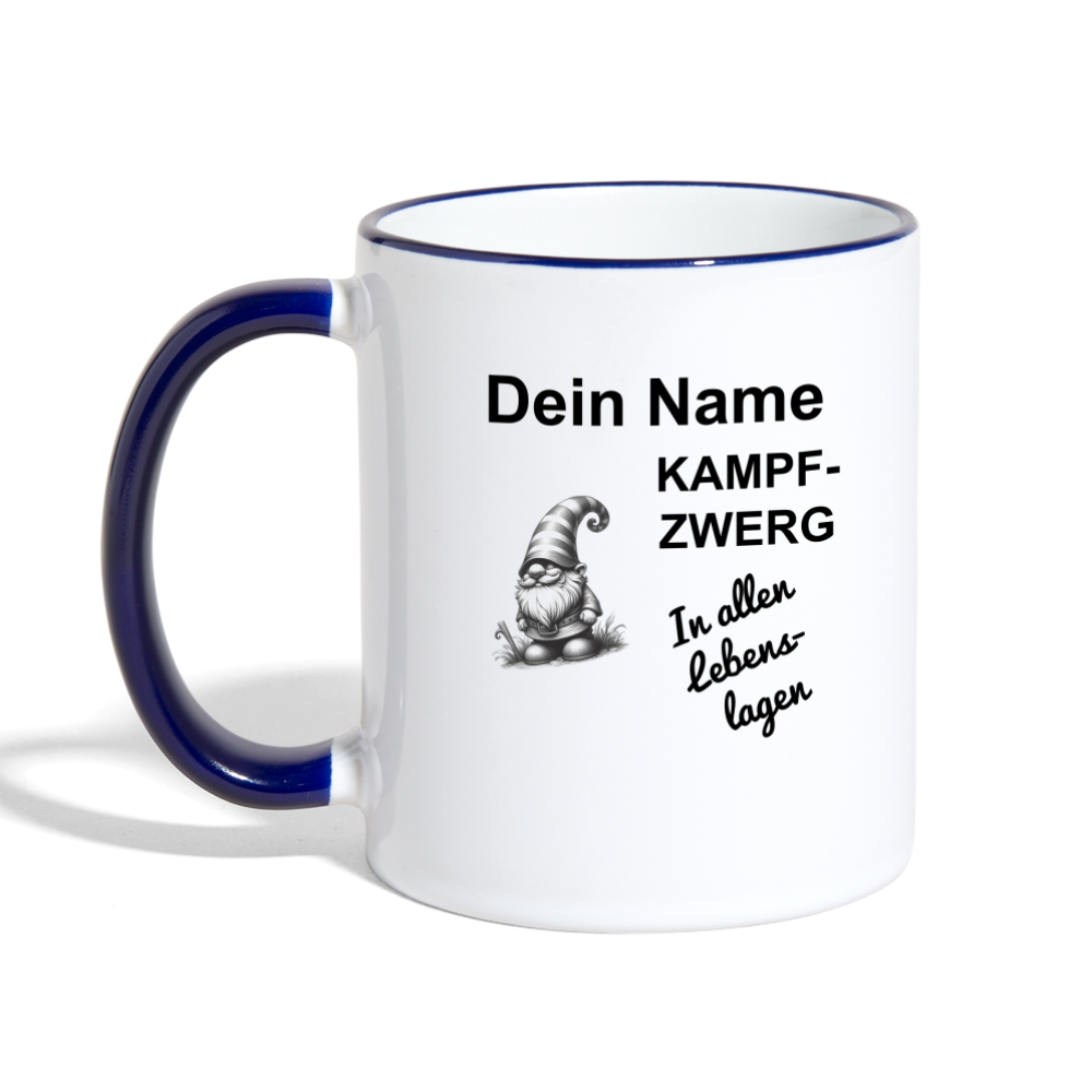 Tasse Kampfzwerg - Weiß/Kobaltblau