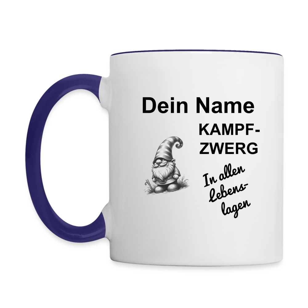 Tasse Kampfzwerg - Weiß/Kobaltblau