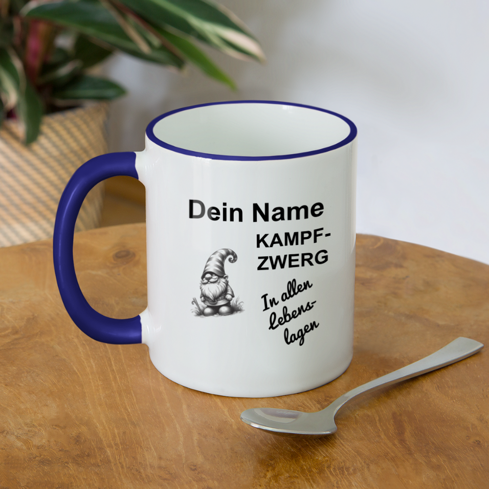 Tasse Kampfzwerg - Weiß/Kobaltblau