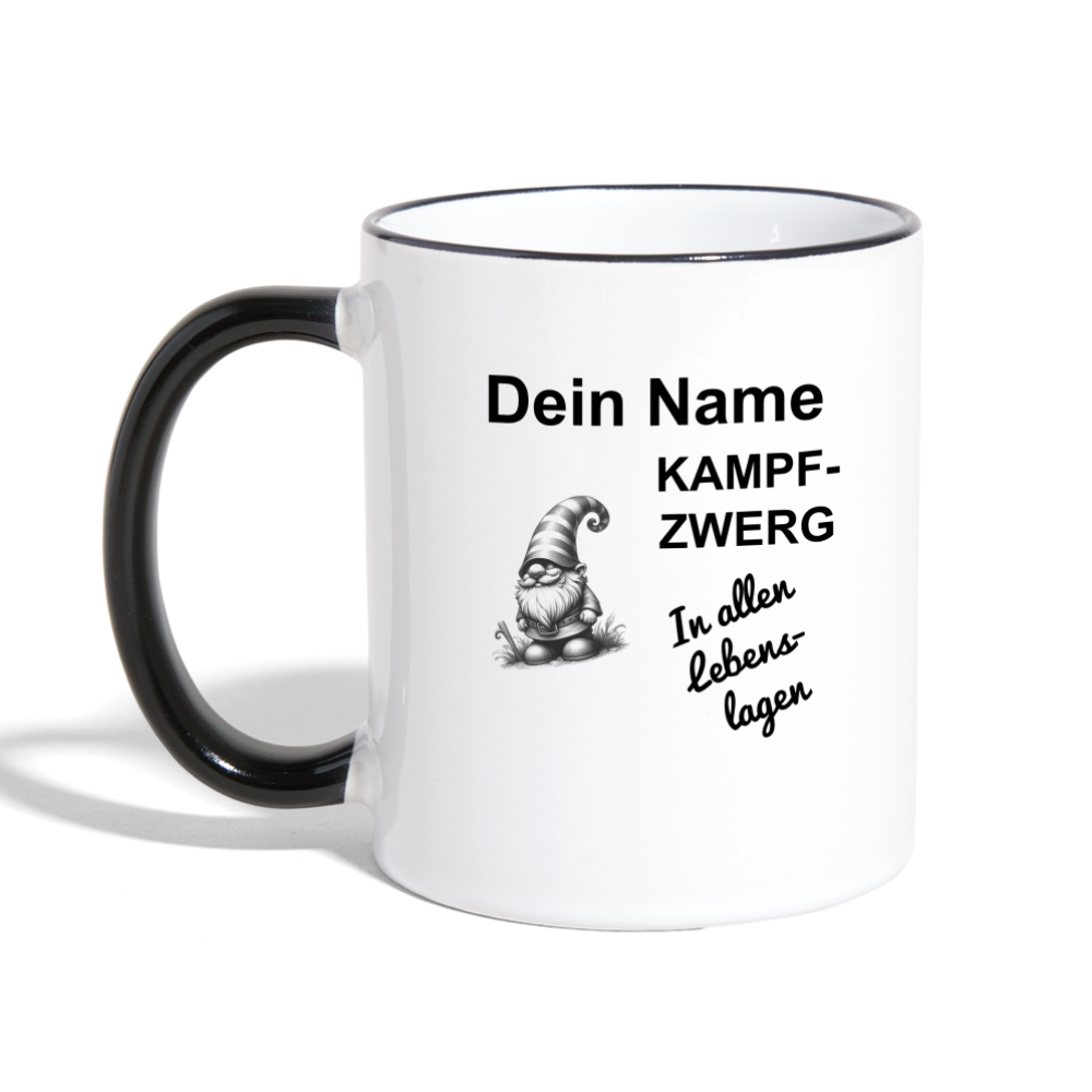 Tasse Kampfzwerg - Weiß/Schwarz