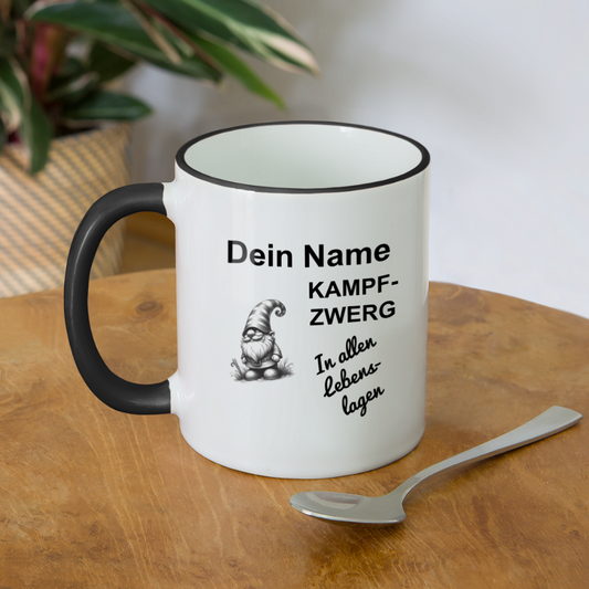 Tasse Kampfzwerg - Weiß/Schwarz