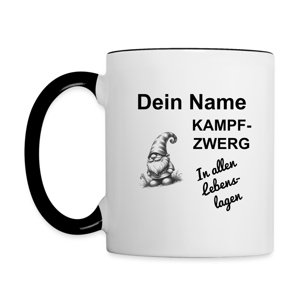 Tasse Kampfzwerg - Weiß/Schwarz