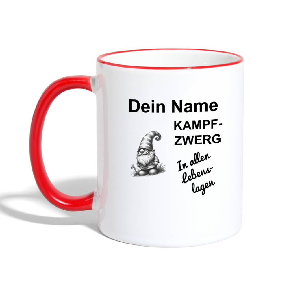 Tasse Kampfzwerg - Weiß/Rot