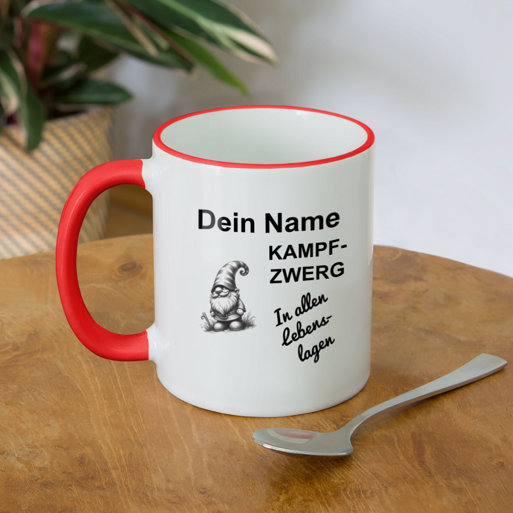Tasse Kampfzwerg - Weiß/Rot