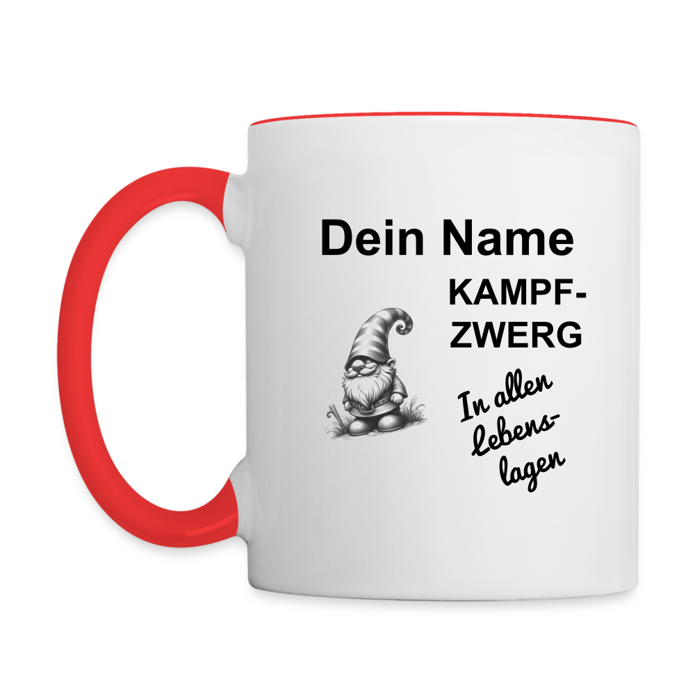Tasse Kampfzwerg - Weiß/Rot