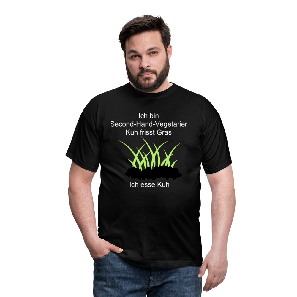 Second-Hand-Vegetarier T-Shirt - Schwarz