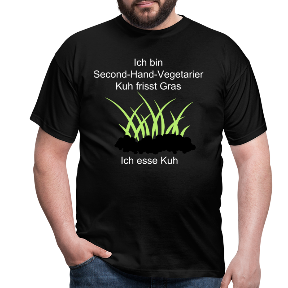 Second-Hand-Vegetarier T-Shirt - Schwarz