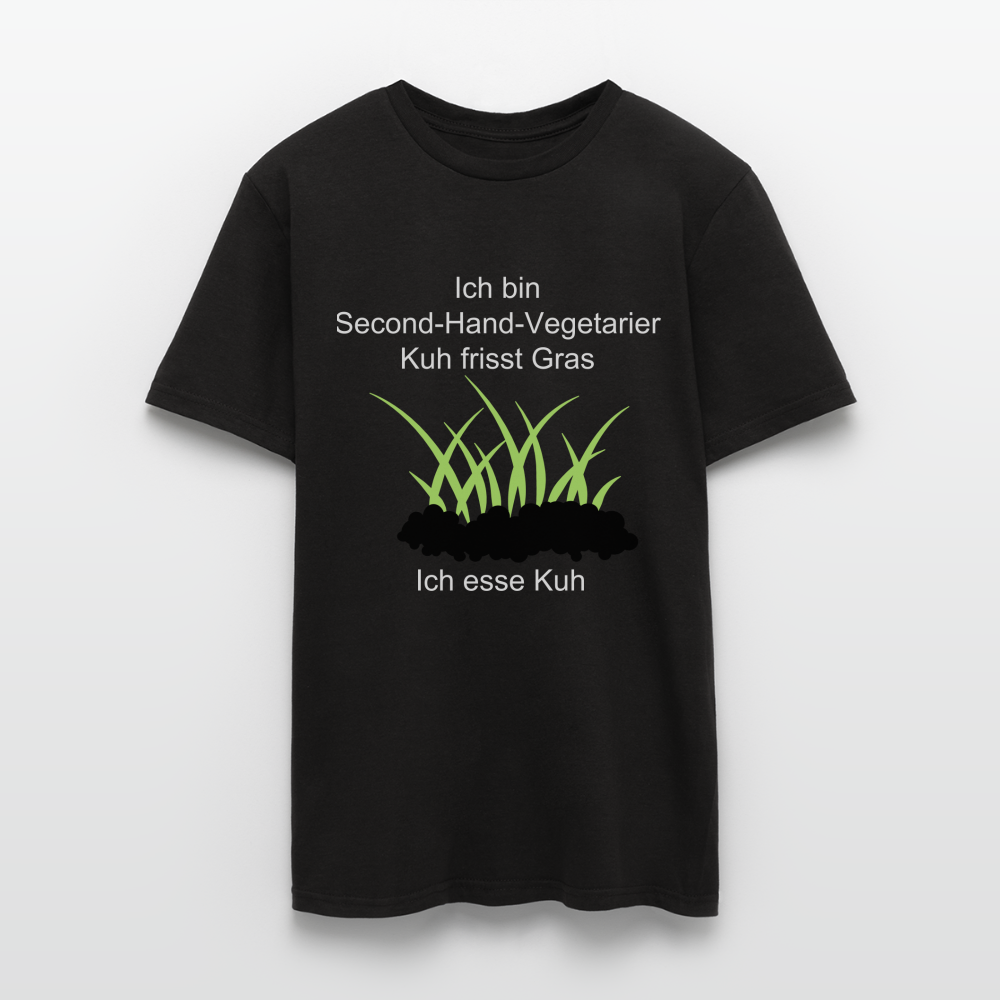 Second-Hand-Vegetarier T-Shirt - Schwarz