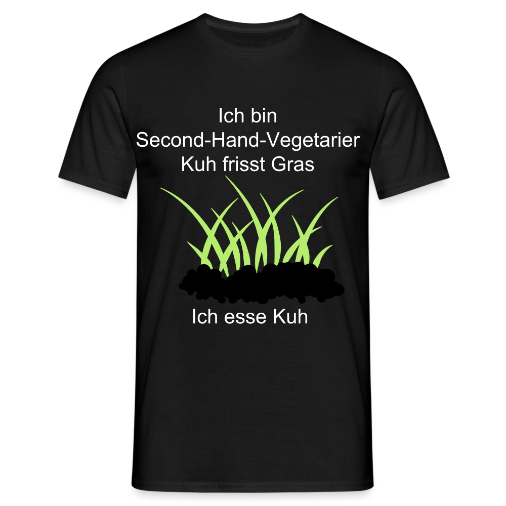 Second-Hand-Vegetarier T-Shirt - Schwarz